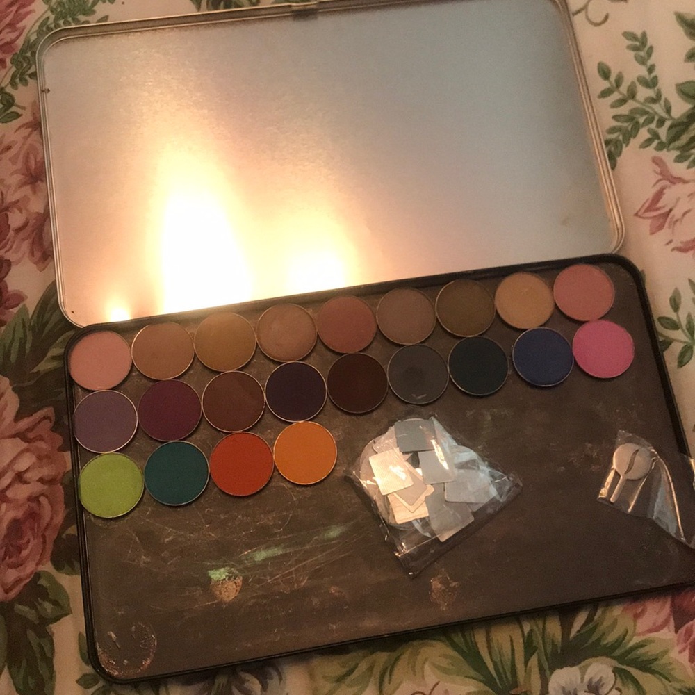 MUFE Empty Palette filled w/ Make Up Geek singles